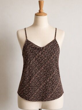 Ann Taylor Factory Cool and Casual Leopard Print Cami in Brown and Black SizeXS